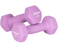 Hantelki HEX ketaus neopreno hantelių rinkinys 12 kg (2x1kg+2x2kg+2x3kg), REBEL ACTIVE