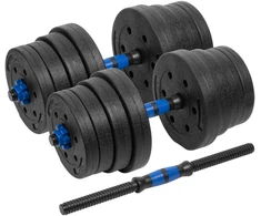 Reguliuojami bituminiai hanteliai su jungtimi 2x15kg, REBEL ACTIVE