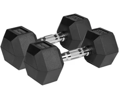 Gumuoti ketaus hanteliai HEX 2x10kg, REBEL ACTIVE