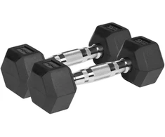 Gumuoti ketaus hanteliai HEX 2x3kg, REBEL ACTIVE