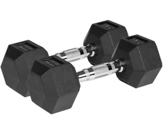 Gumuoti ketaus hanteliai HEX 2x5kg, REBEL ACTIVE