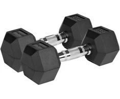 Gumuoti ketaus hanteliai HEX 2x6kg, REBEL ACTIVE