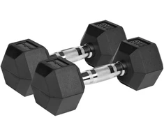 Gumuoti ketaus hanteliai HEX 2x8kg, REBEL ACTIVE