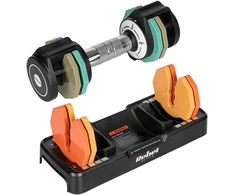 Hantle żeliwne regulowane automatycznie, komplektas 2x5 kg, skok co 1kg, REBEL ACTIVE