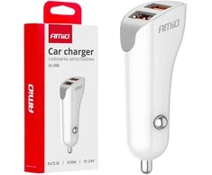 Automobilinis įkroviklis 2x USB-A 2.1A 12/24V AMiO-03874