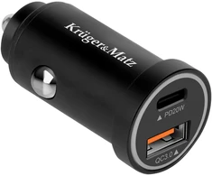 Kruger &amp; Matz Įkroviklis 38 W „KrugerMatz“ automobilinis įkroviklis su „Power Delivery“ ir greito įkrovimo funkcijomis