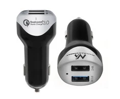 MACLEAN MCE157 Maclean MCE157 Automobilinis pakrovėjas max4,8A 2xUSB Qualcomm QC QC 3.0 plus 1,5m sidabrinis