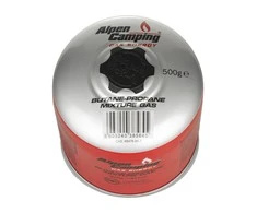 Inko Time 500g dujų kasetė Alpen Camping. sertifikatas: Pi 0437, atitinka EN417, propanas-butanas, diapazonas nuo -10 ° C iki + 40 ° C, srieginis vožtuvas 7 /
