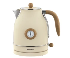 Klausberg Virdulys, Retro elektrinis virdulys su termometru, 1,7 l, kreminės spalvos, 304 nerūdijančio plieno
