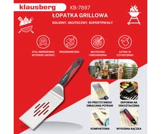 Łopatka Grilio mentelė, 36 cm, nerūdijančio plieno, plastikinė rankena, Klausberg, kb-7897