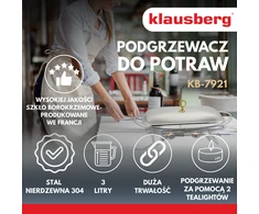 Podgrzewacz Maisto šildytuvas, stiklinis, nerūdijantis plienas, 3 l, Klausberg, kb-7921