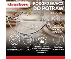 Podgrzewacz Maisto šildytuvas, stiklinis, nerūdijančio plieno, 4 l, Klausberg, kb-7920