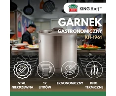 Garnek Puodas Gastronorm puodas, nerūdijantis plienas, skersmuo 28cm, 17l, kinghoff, kh-1961