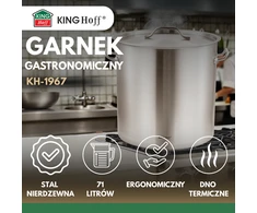 Garnek Puodas Gastronorm puodas, nerūdijantis plienas, skersmuo 45cm, 71l, kinghoff, kh-1967