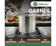 Garnek Puodas Gastronorm puodas, nerūdijantis plienas, skersmuo 36 cm, 36 l, kinghoff, kh-1965