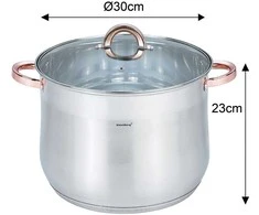 Puodas plieno su pokrywą, 16l, śr.30cm, klausberg, kb-7796