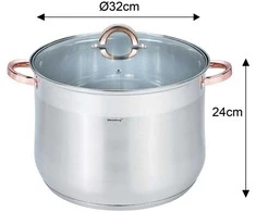 Puodas plieno su pokrywą, 18.7l, śr.32cm, klausberg, kb-7797