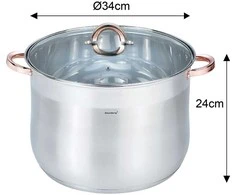 Puodas plieno su pokrywą, 22.4l, śr.34cm, klausberg, kb-7798