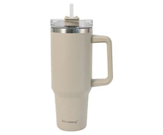 Puodelis Termosinis puodelis su šiaudeliu, smėlio spalvos, 1100 ml, nerūdijančio plieno, klausberg, kb-7944