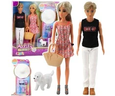 Kepurė Lean Toys Anlily lėlės rinkinys: mergaitė ir berniukas su aksesuarais