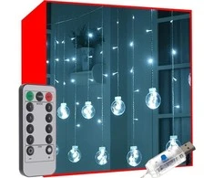 Iso Trade Šviesos užuolaida 108led usb - šalta balta kŚ19770