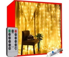 Iso Trade Šviesos užuolaida 300 led usb - šiltai balta kŚ19768