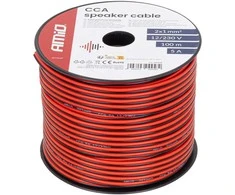 Dvejų gyslų CCA kabelis, 2x1mm² 100m 5A AMIO-04458
