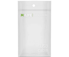 USB - micro USB kabelis M-Life nailonas, juodas, 1 m