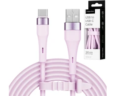 USB – C tipo USB kabelis 1 m silikoninis rožinis Kruger &amp; Matz Basic