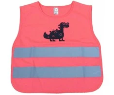Vaikiška atšvaitinė liemenė DINOSAUR, rožinė AMIO-03989