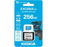 Karta „Kioxia“ 256 GB UHS-I U1 Micro SD atminties kortelė su adapteriu