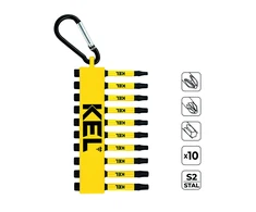 KEL Antgaliai wkrętakowe phillips-torx 10 vnt., karabińczyk