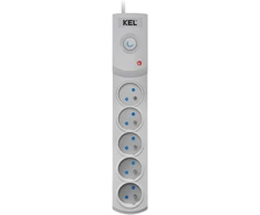 KEL Plastrol Przedłużacz przeciwprzepięciowy professional 5 gniazd 5m 10A 230V 2300W pilka W-100036