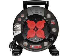 KEL Przedłużacz bębnowy extrem line, 4x2p+su, ip44, 16a, h07bq-f, 3×1,5, 25m, juoda