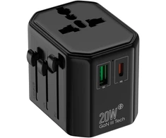 KEL Uniwersalny adapter sieciowy (eu, uk, us, au), szybkie ładowanie pd20w+qc