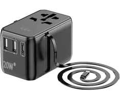 KEL Uniwersalny adapter sieciowy (eu, uk, us, au), szybkie ładowanie pd20w+qc