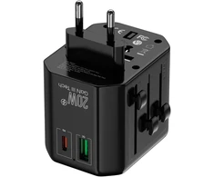 KEL Uniwersalny adapter sieciowy (eu, uk, us, au), szybkie ładowanie pd20w+qc