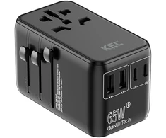 KEL Uniwersalny adapter sieciowy (eu, uk, us, au), szybkie ładowanie pd65w+qc