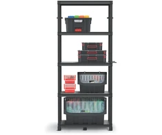 Keter Stackaro Solid 75 Kistenberg lentynų blokas, maks. bendra apkrova 220 kg, 5 lentynos, montuojamas prie sienos, KSS75L5HD-S411