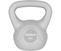 Kettlebell Bituminis svarmuo 6kg pilkas REBEL ACTIVE