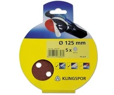 Klingspor Šlifavimo diskai PS22K, Nr 80, Ø125 mm, 5 vnt