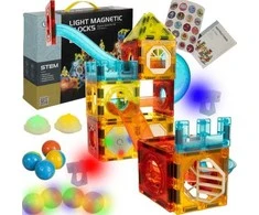Magnetiniai blokeliai - takelis 75 vnt. Kruzzel 22684