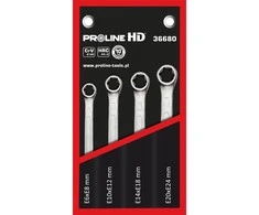 Klucze Torx žiediniai raktai, 4 vnt. rinkinys, E6-E24, proline "hd"