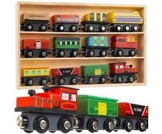Wooden train set 12 pcs Kruzzel 23522