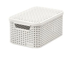 Curver Daiktadėžė su dangčiu Style, kreminės baltos spalvos, 18l, M