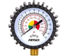 Mechaninis manometras su guminėmis apsaugomis 16 bar G 1/4″, AMIO-04467
