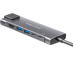 Kruger &amp; Matz Adapteris (HUB) USB tipas C ir HDMI / 2x USB3.0 / 2x USB tipas C / RJ45