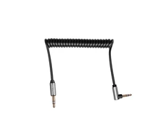 Kruger &amp; Matz Basic AUX - AUX 3.5mm spyruoklinis kabelis 1.8m Juodas