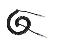 Kruger &amp; Matz AUX - AUX 3.5mm spyruoklinis kabelis 1.5m Juodas