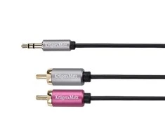 Kruger &amp; Matz AUX 3.5mm - 2x RCA kabelis 1.8m Juodas